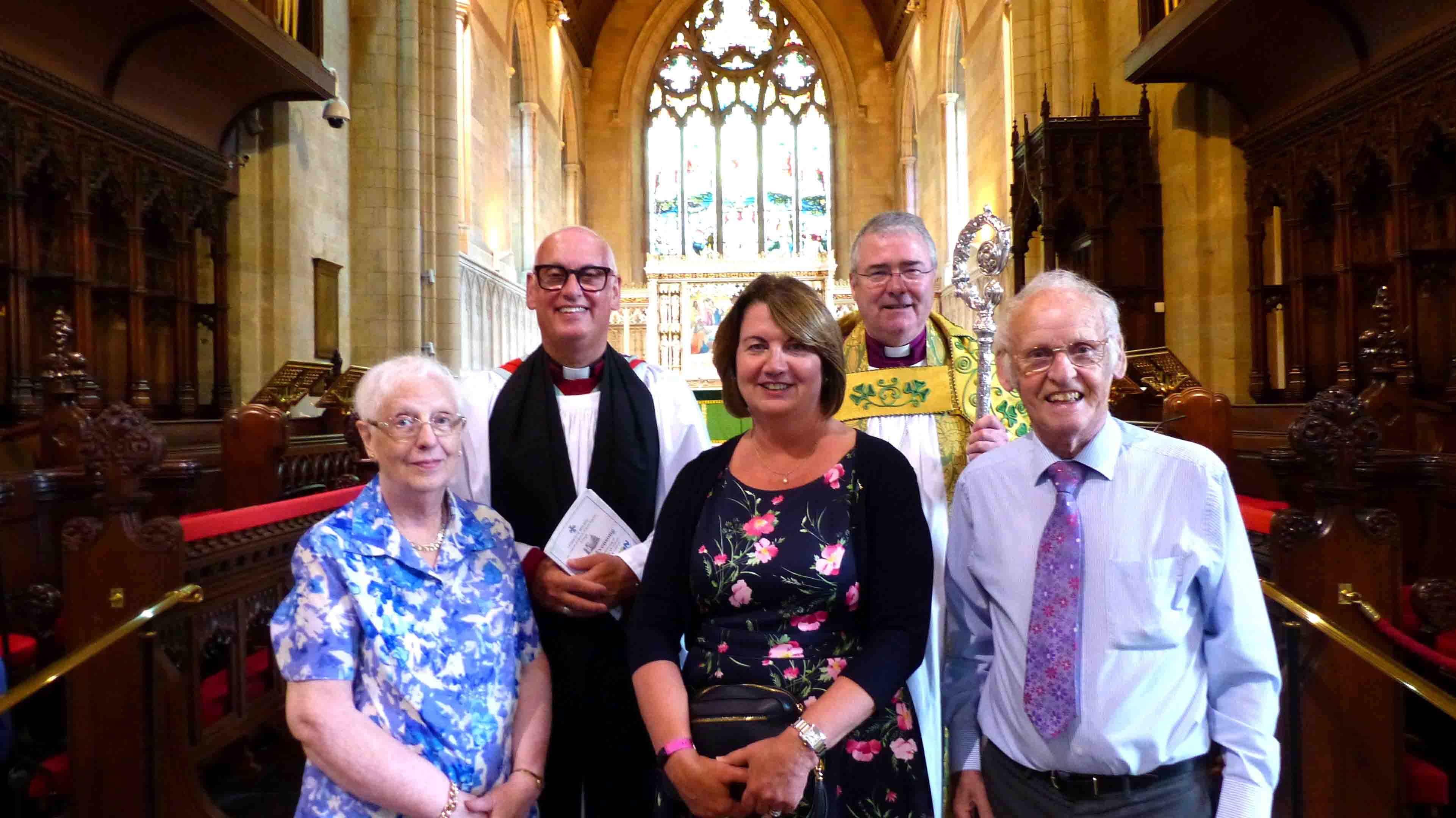 All Ireland Mothers' Union Chaplain Archdeacon Stephen McBride and Archbishop John McDowell at the Commissioning Service with Stephen's wife Helen and his parents Donald and Claire.