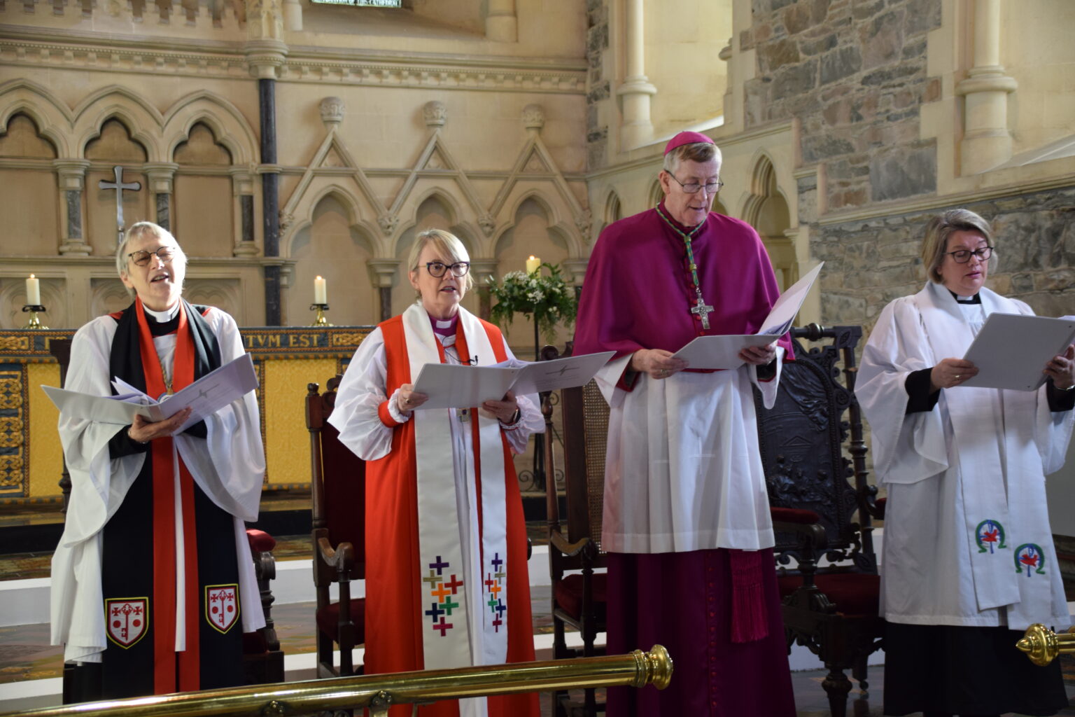 Canon Joyce, Bishop Pat Storey, Bishop Denis Nulty, and Dean Isobel Jackson participating in the service.