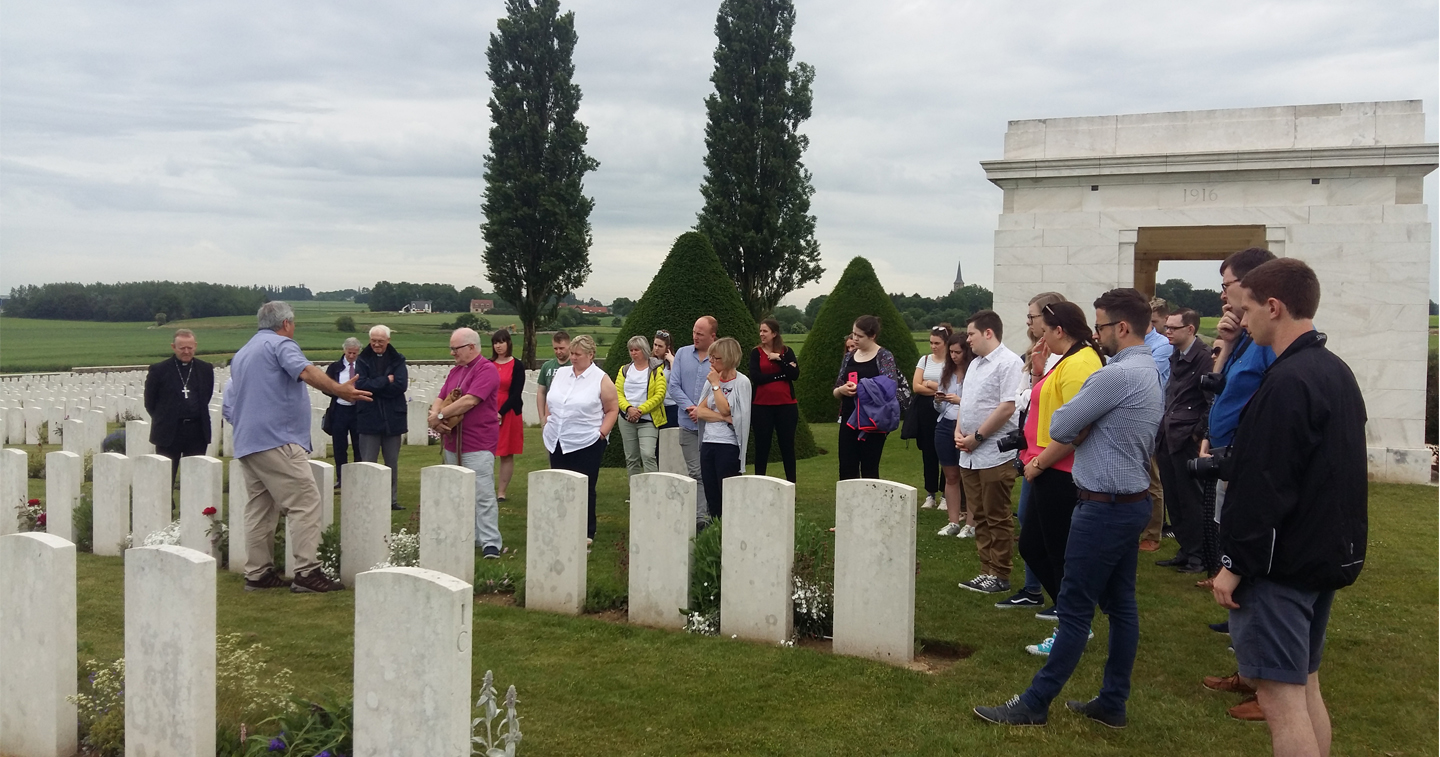 Visiting Guillemont Cemetery.