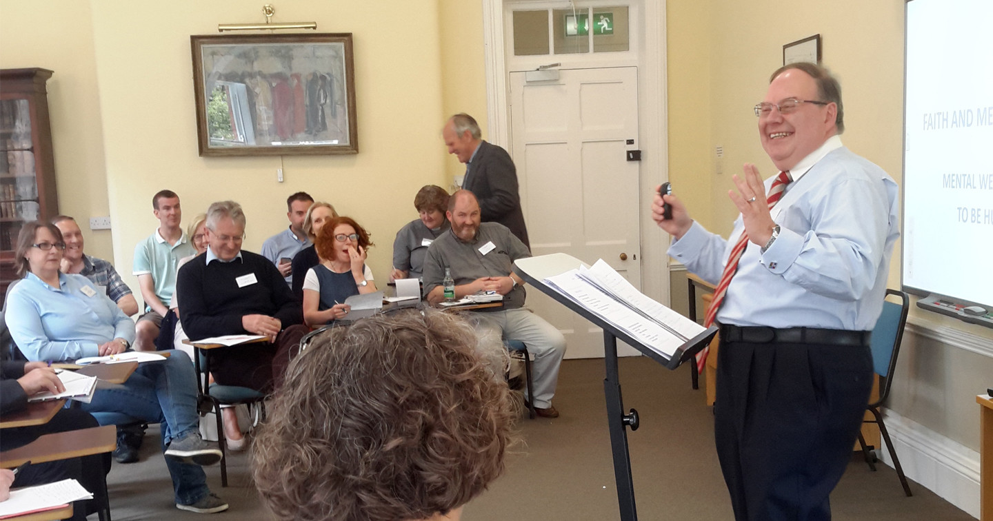 The Revd James Mulhall speaks on faith and mental health as part of a Church and Society Commission mental health seminar at the Church of Ireland Theological Institute, Dublin, in June 2017.
