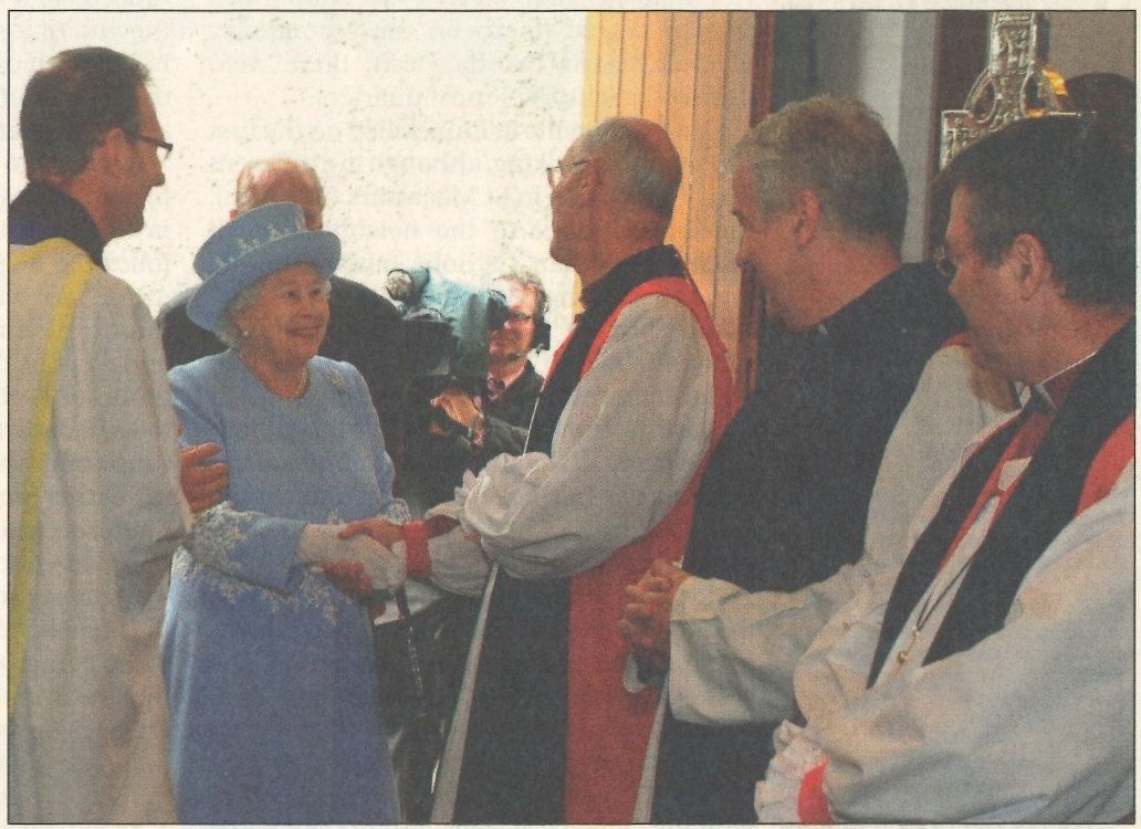 Her Majesty enters St Macartins Cathedral during her visit to Enniskillen, 2012.
