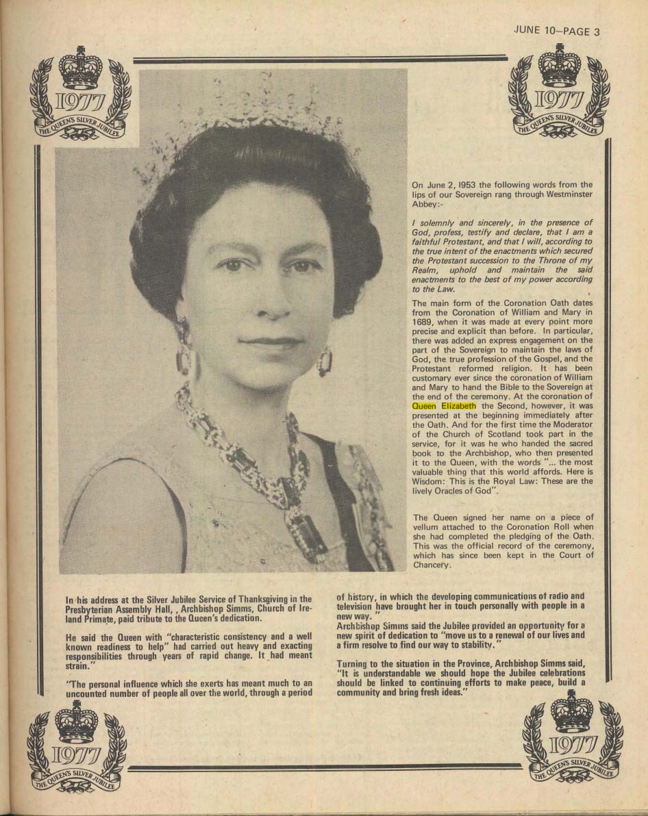 Special coverage of the Silver Jubilee by the Gazette in 1977.