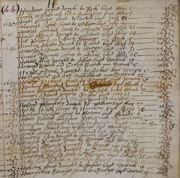 This image of RCB Library P328.01.1 shows records of marriage entries from 1656 to 1658.